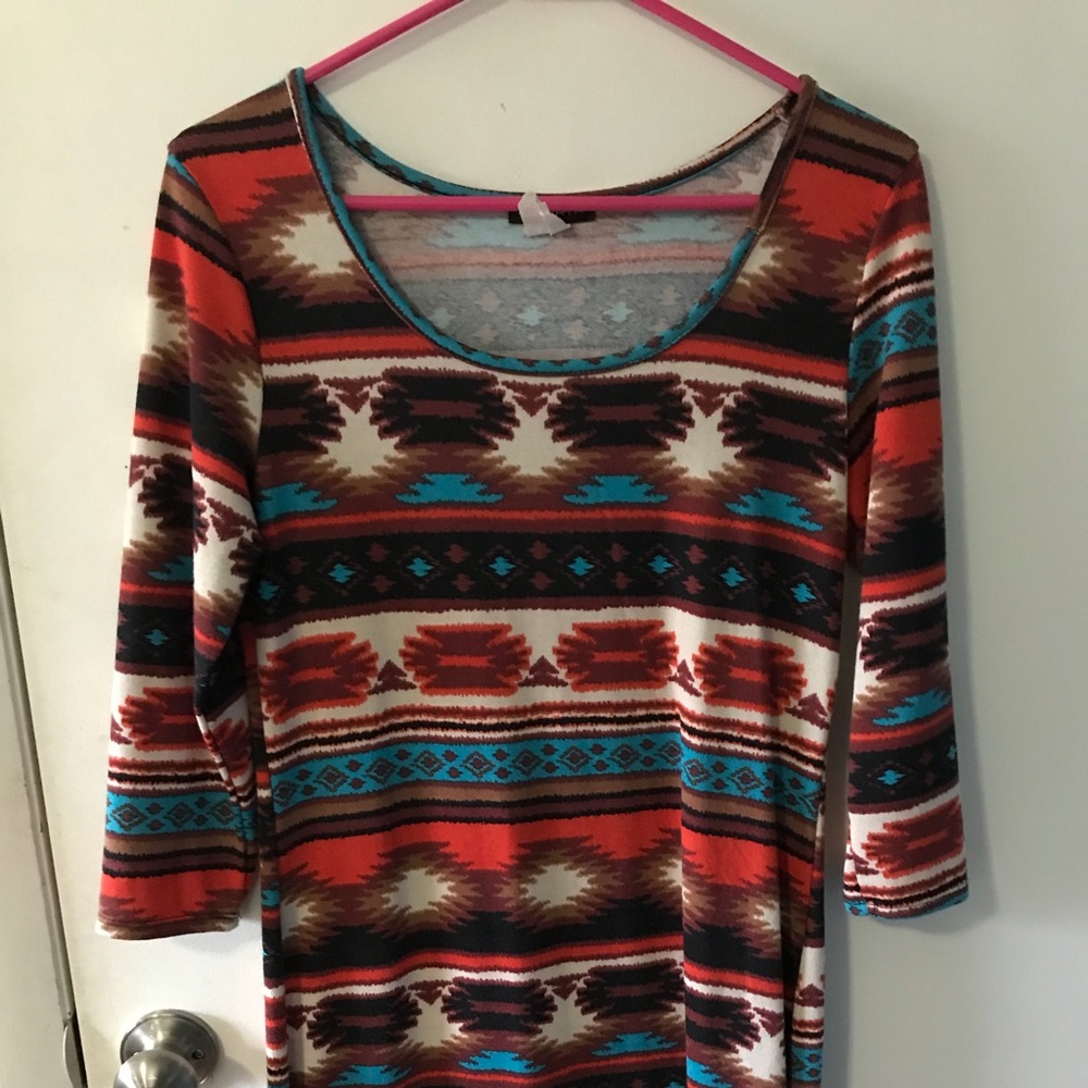 Aztec print mini dress